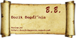 Bozik Begónia névjegykártya